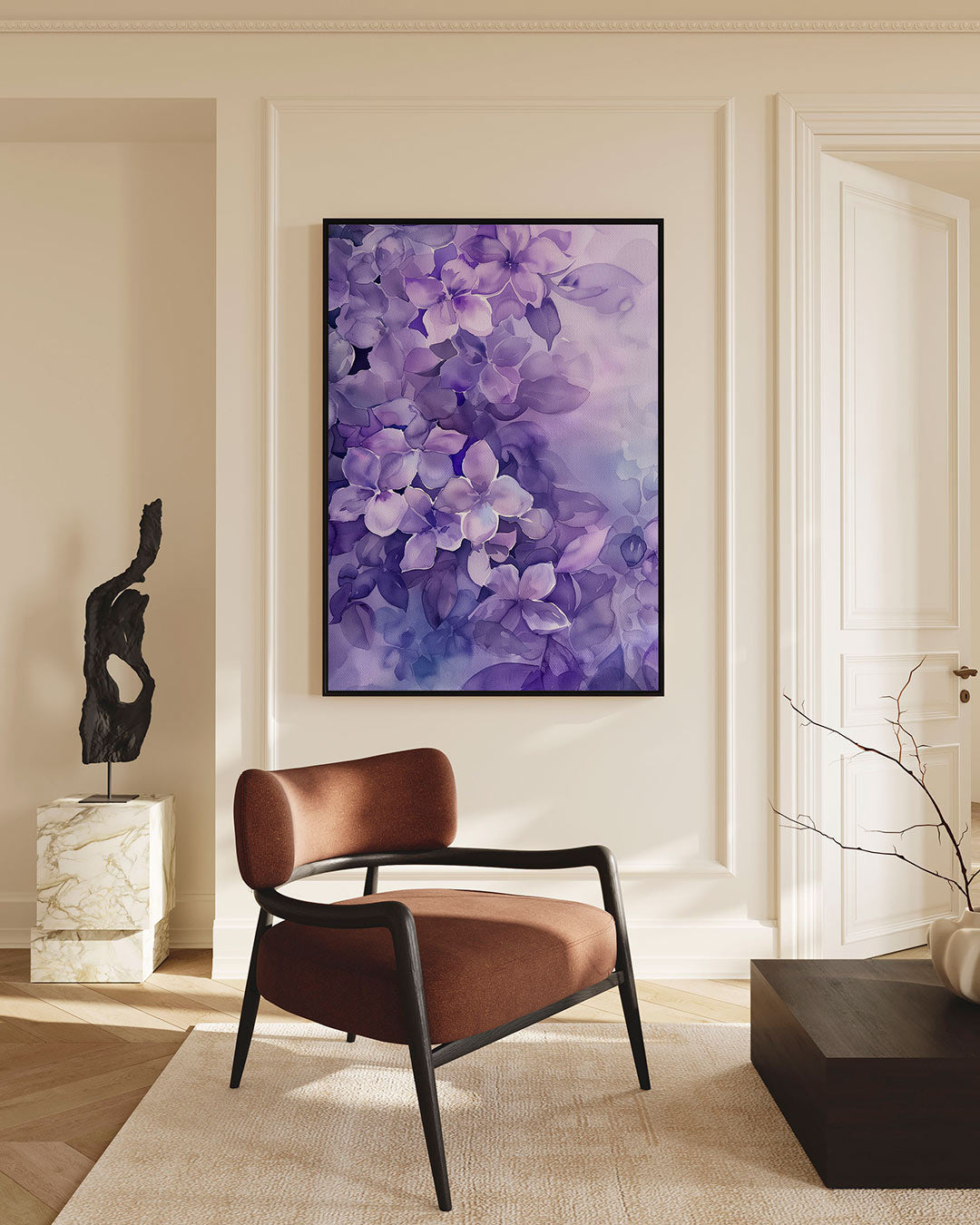 Vloeiende bloemmotieven Kunstwerk