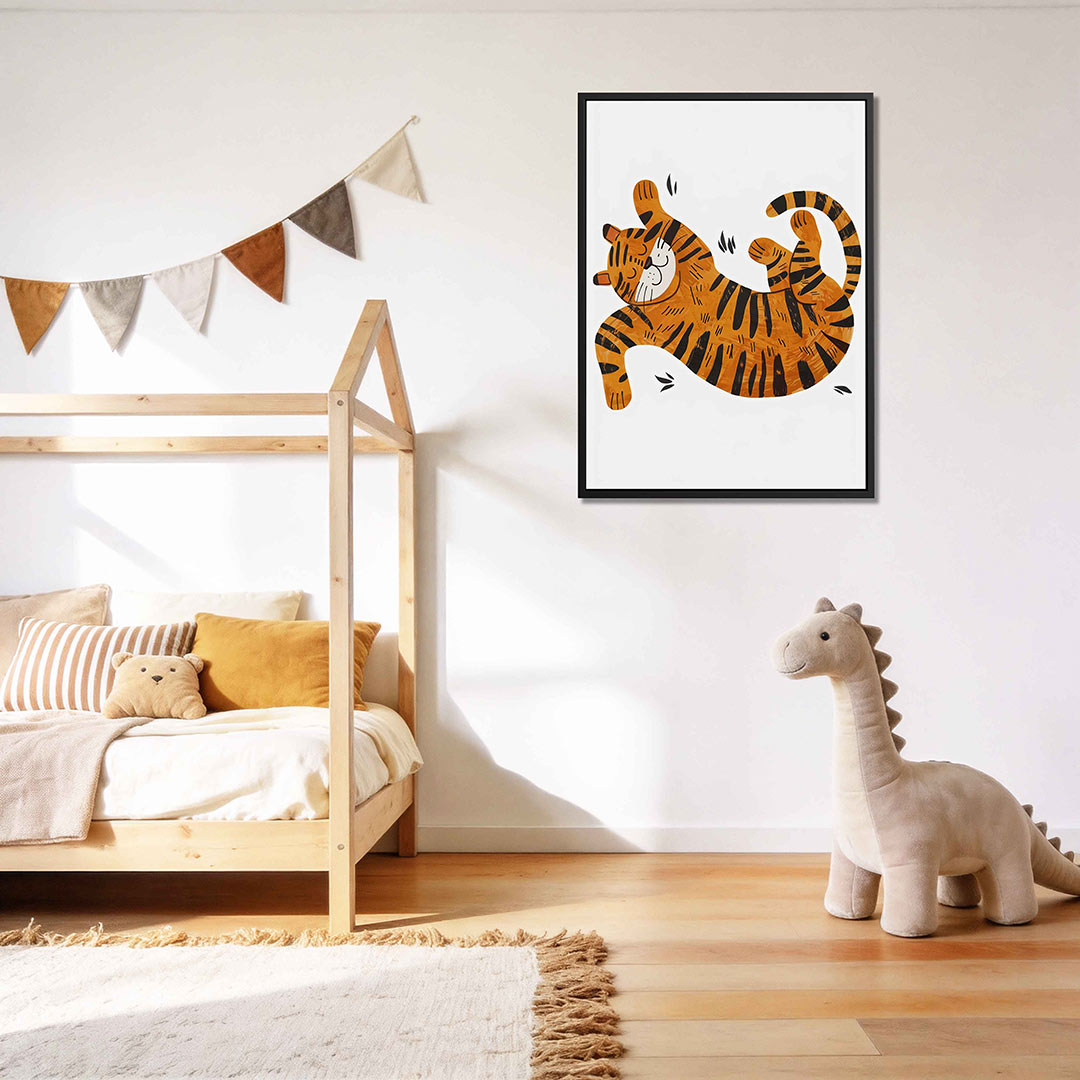 Speelse tijger illustratie Kunstwerk