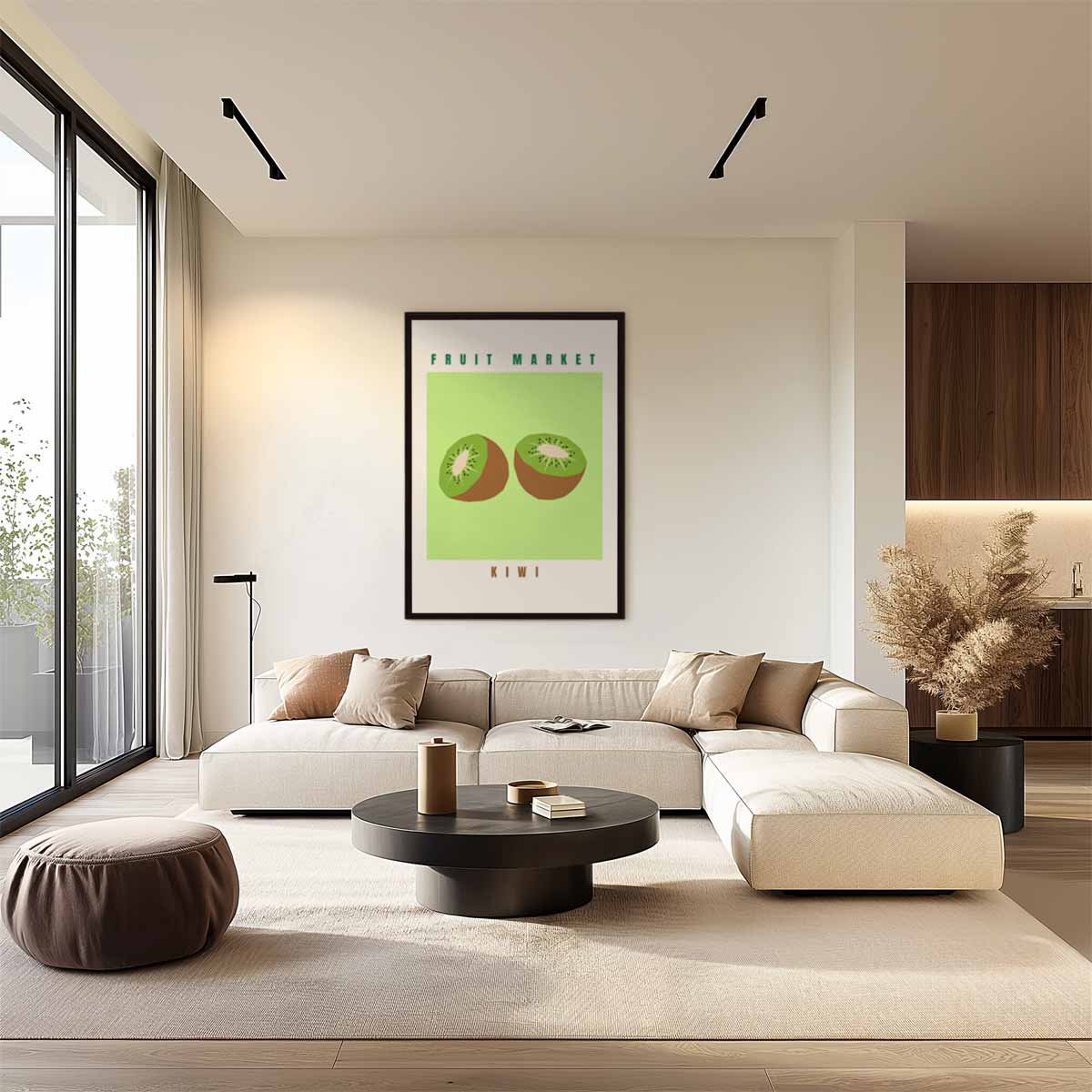 Kleurige Kiwi Kunstprint Kunstwerk-canvas-dibond-plexiglas-wanddecoratie-WallArtistic