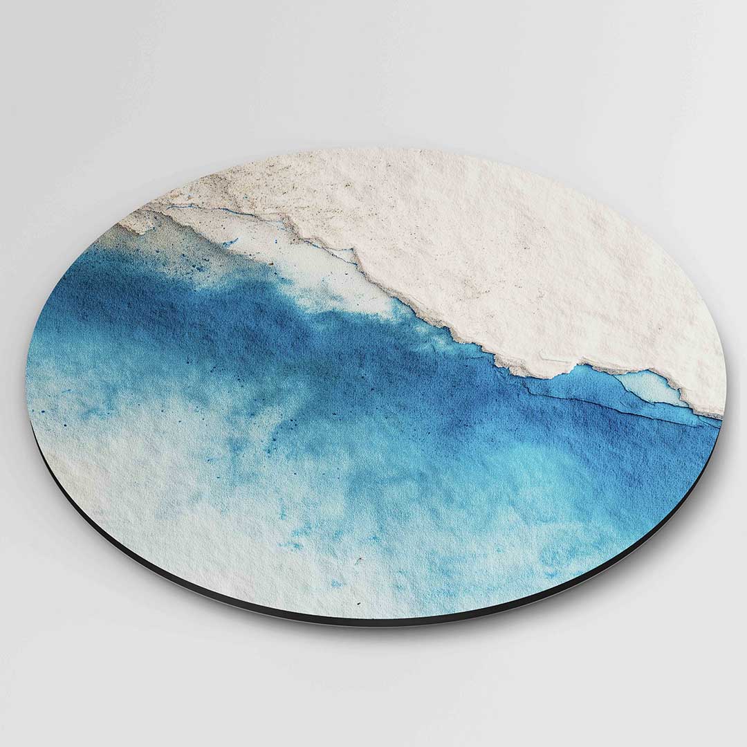 Blauwe en beige Muurcirkel