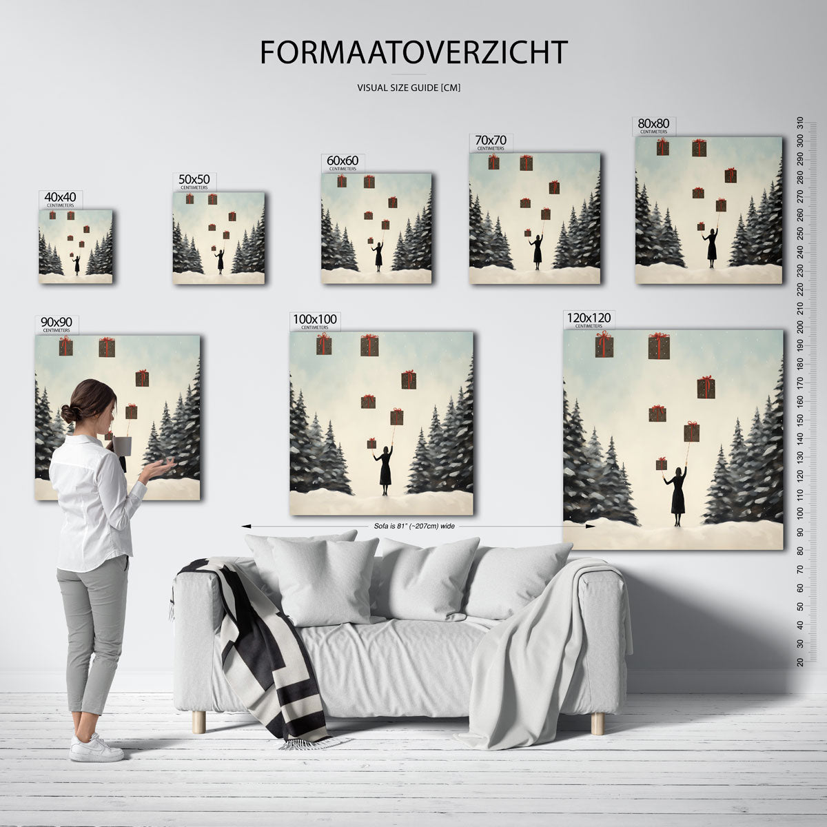 Vrouw met cadeaus Poster