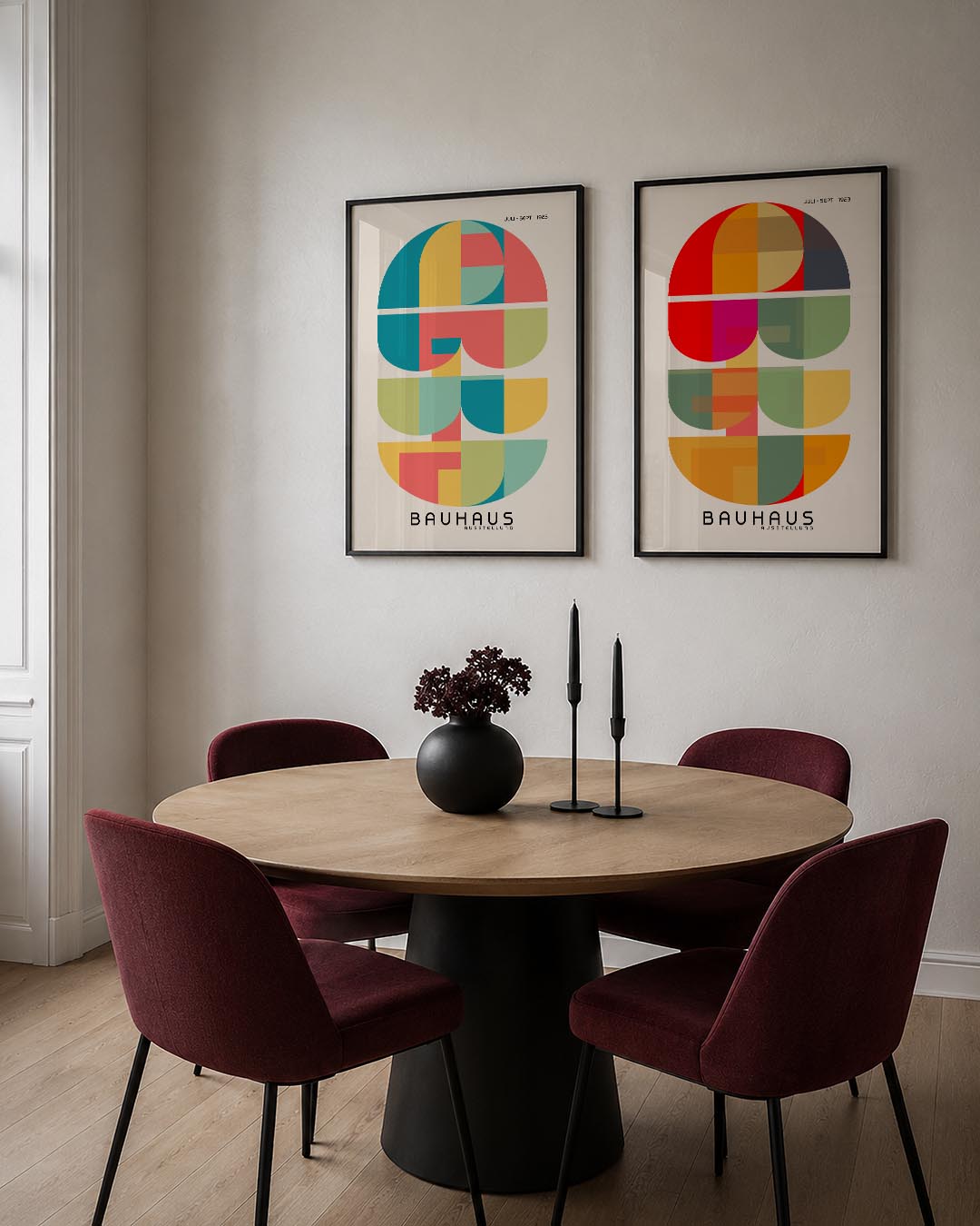 Kleurrijke vlakverdeling Posterset