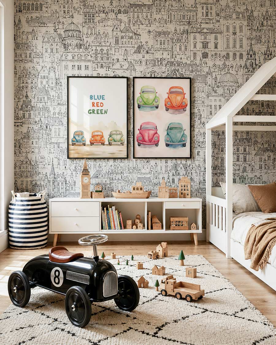 Kleurrijke auto's Posterset