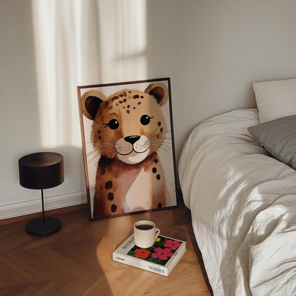 Schattige Baby Luipaard Poster-WallArtistic