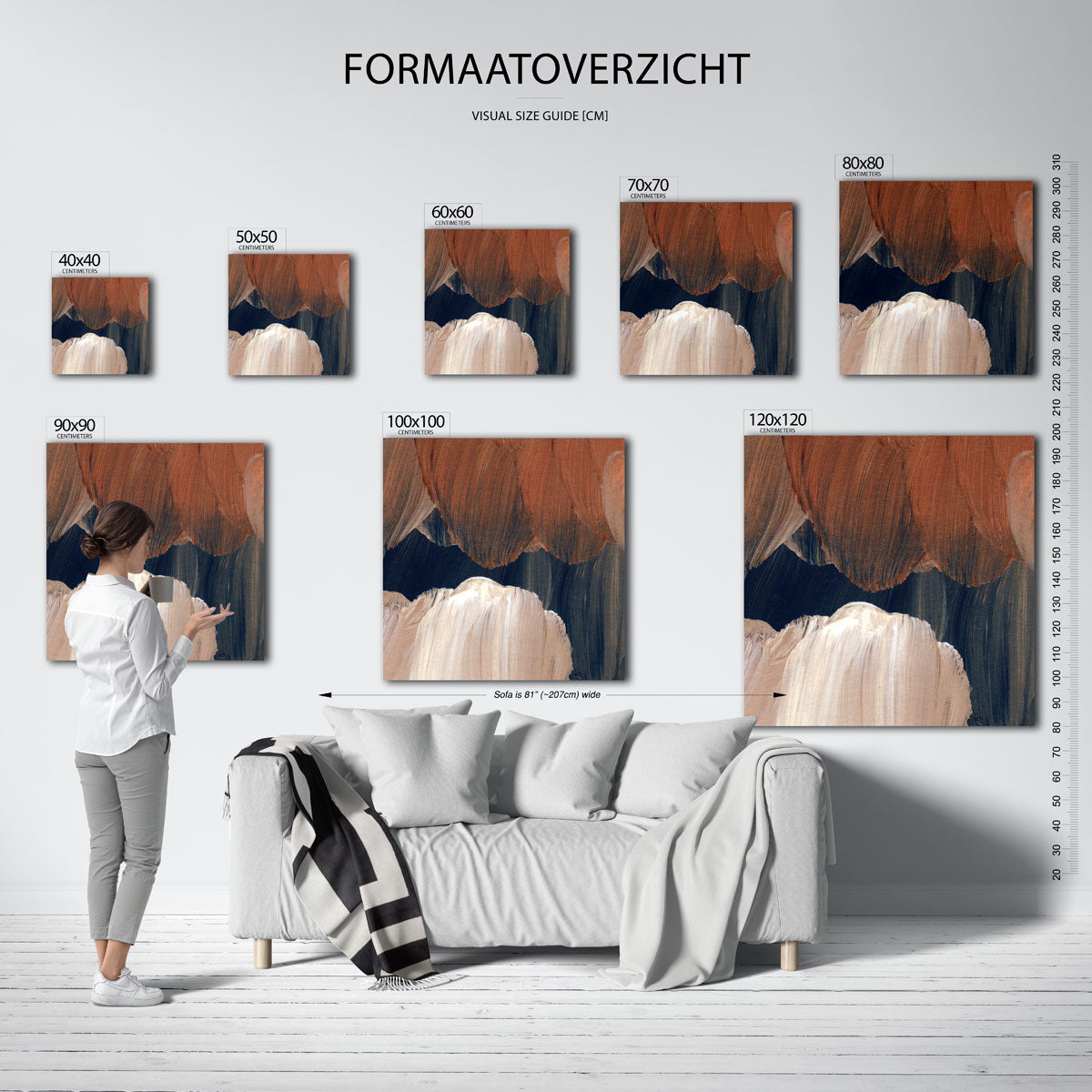 Abstracte penseelstreken Poster