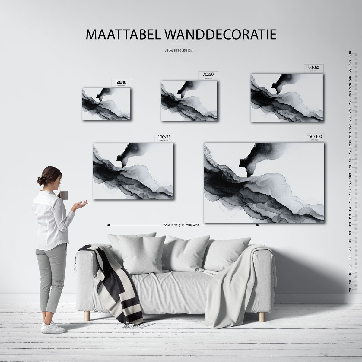 Vloeiende lijnen compositie Kunstwerk