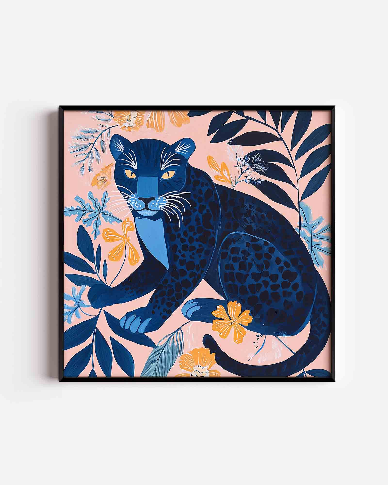 Panter en bloemen Poster