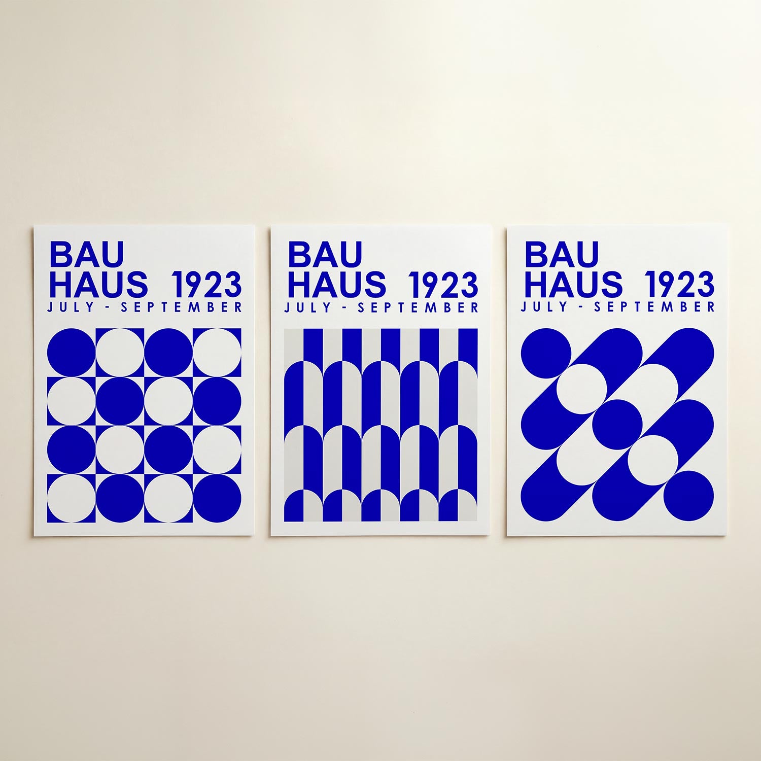 Cirkelritme blauw Posterset