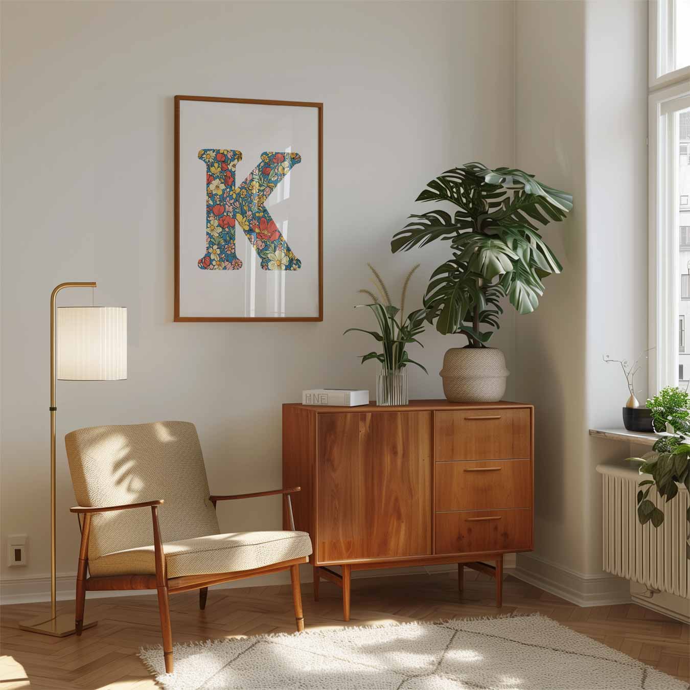 Bloemrijke Alfabet Poster-WallArtistic