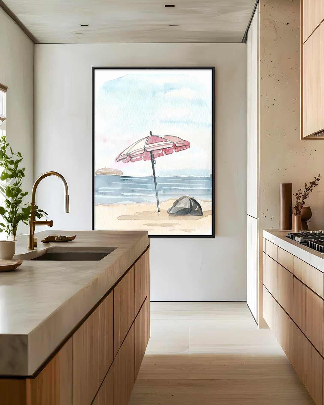 Zomerse Strand Indruk Kunstwerk-canvas-dibond-plexiglas-wanddecoratie-WallArtistic