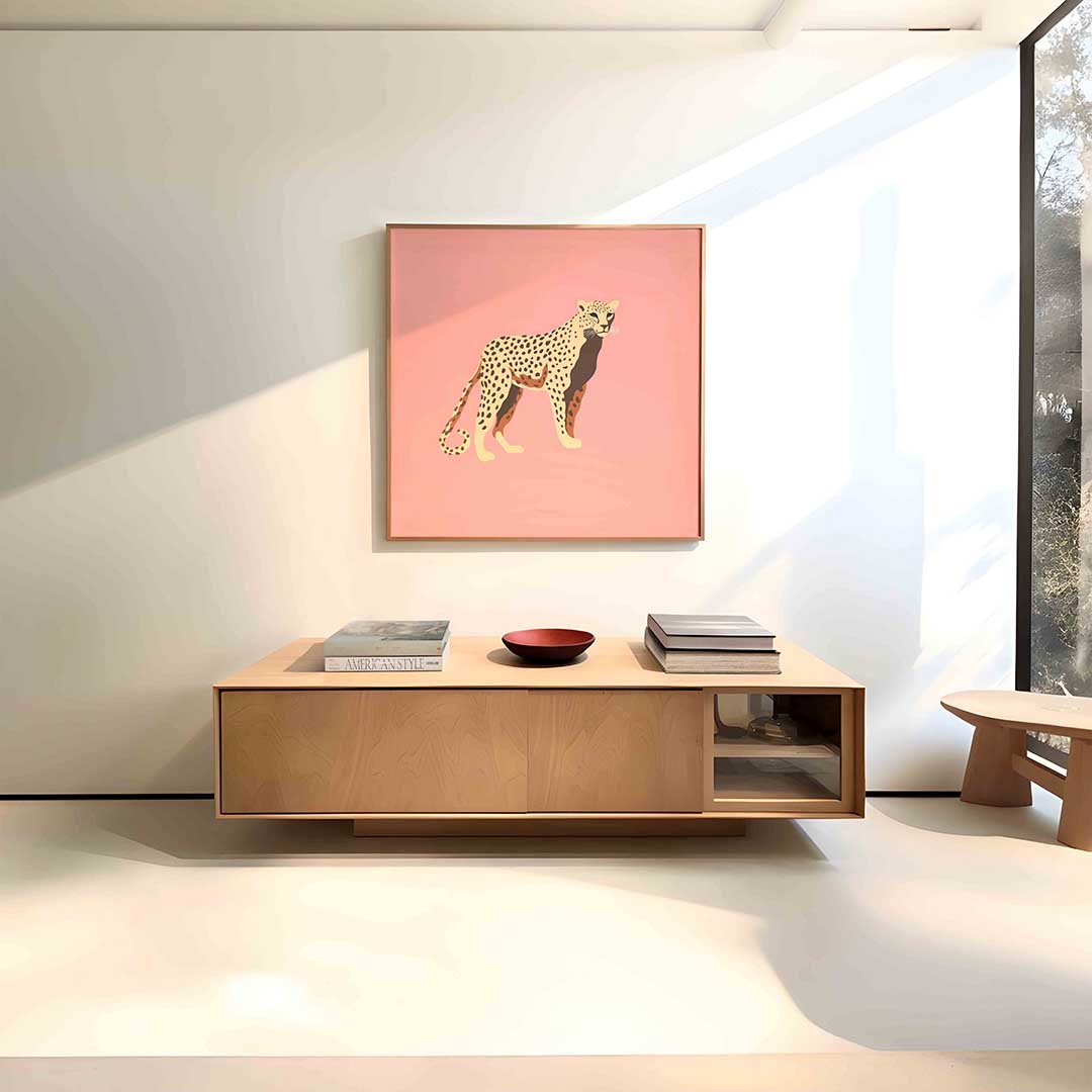 Luipaard op roze Poster