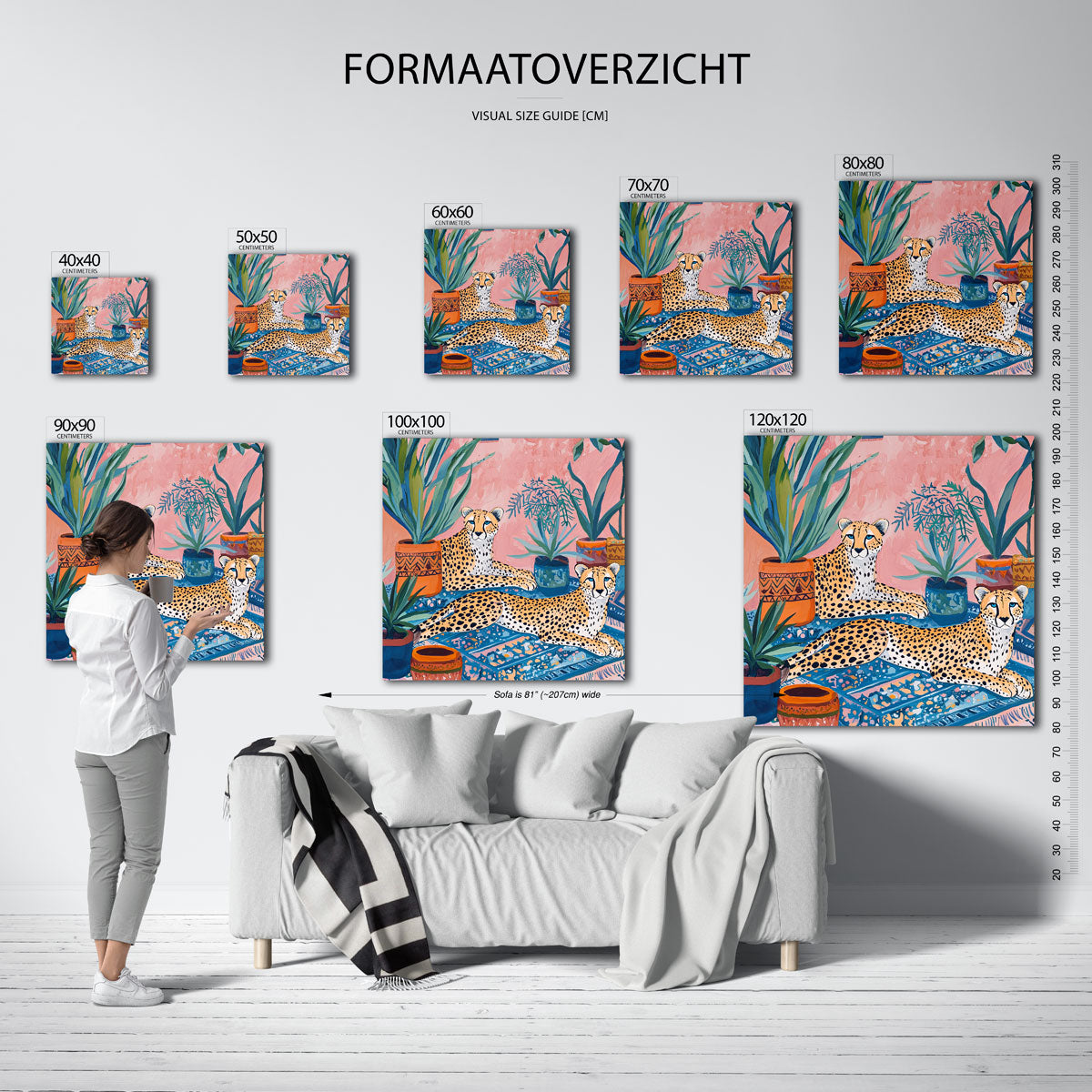 Luipaarden en planten Poster