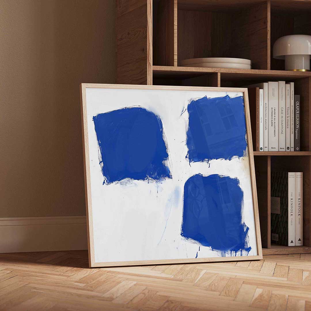 Blauwe vlakken Poster
