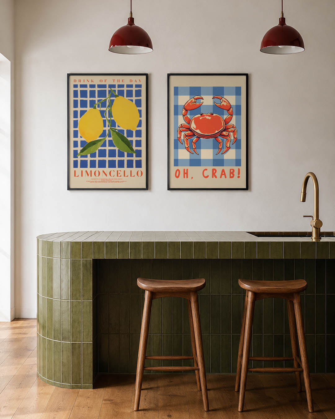 Citroen en ruitjes Posterset