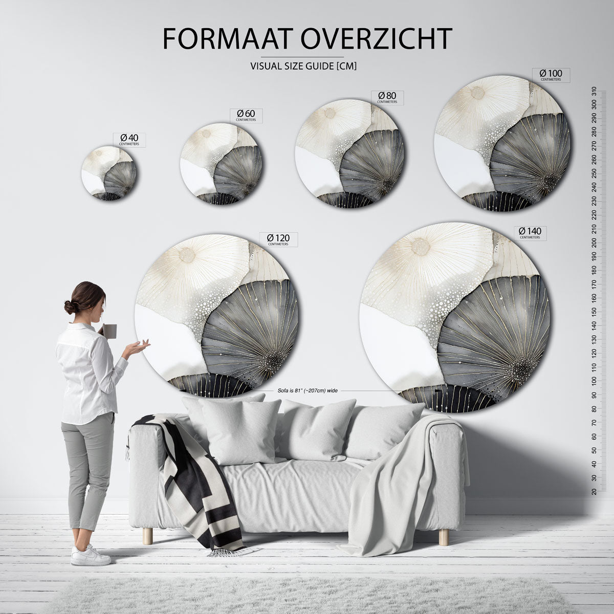 Abstracte vormen Muurcirkel