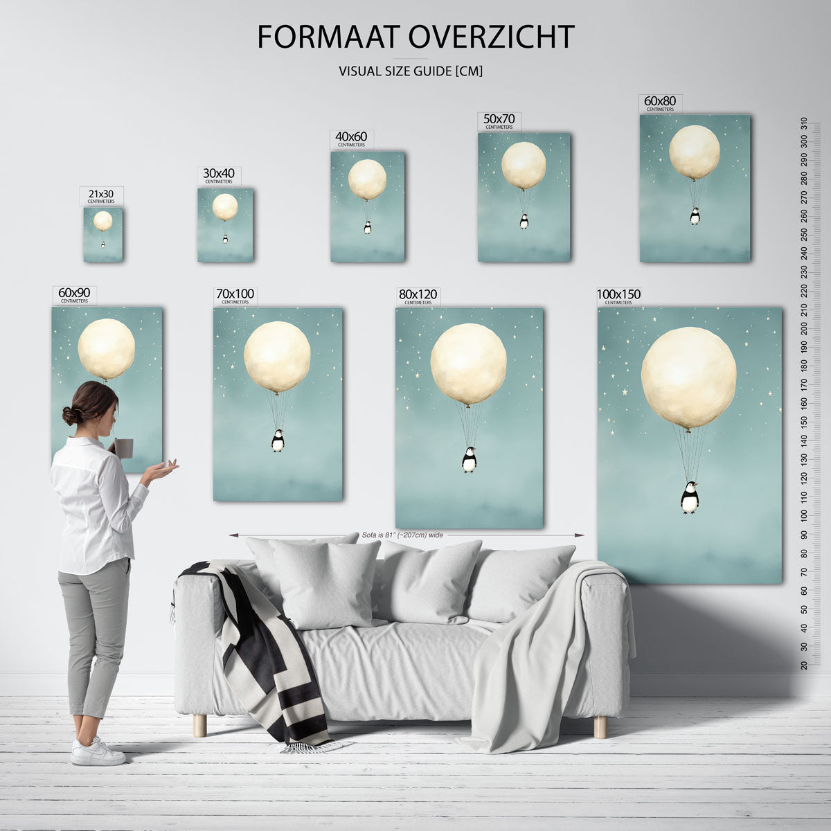 Pinguïn met ballon Poster