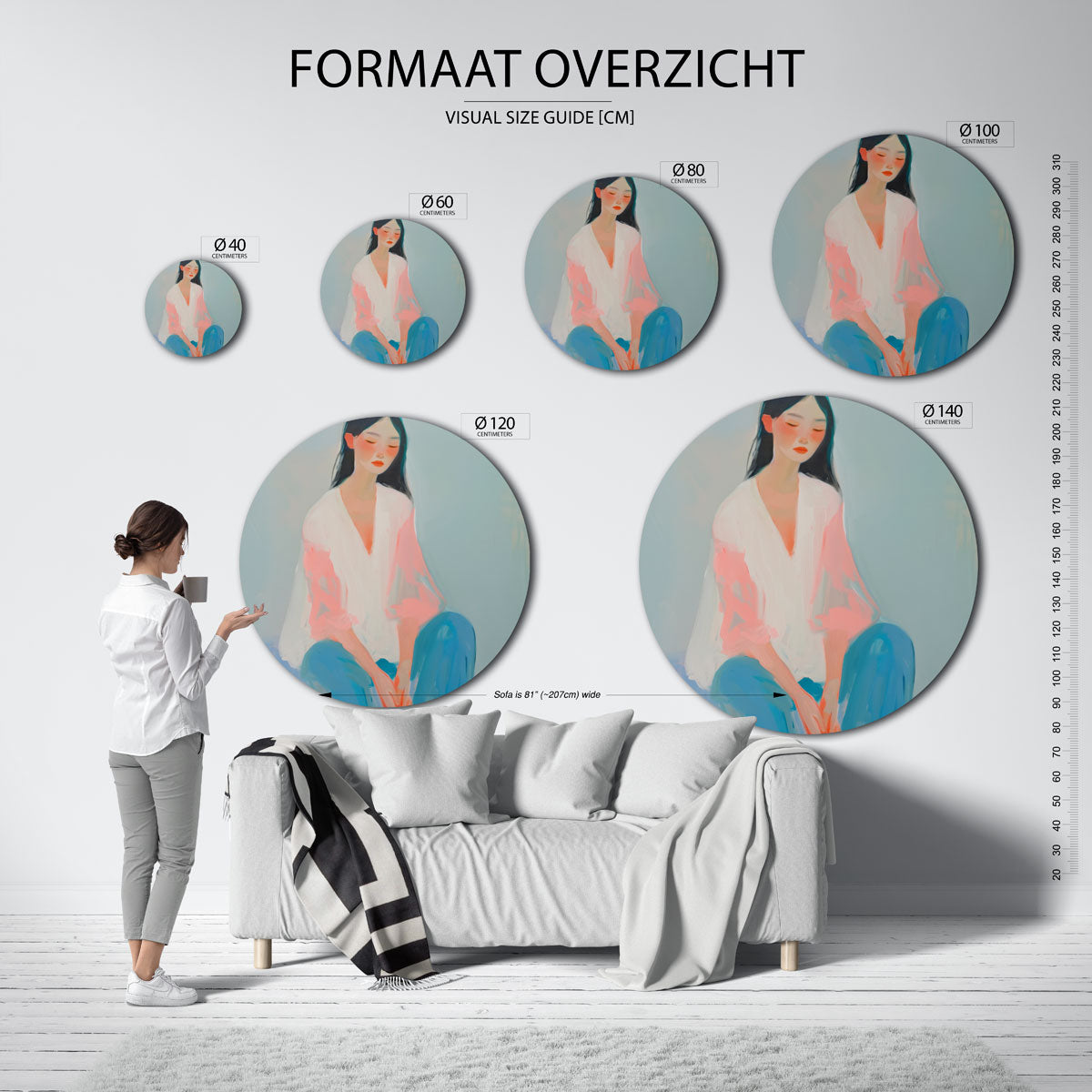 Zittende vrouw Muurcirkel