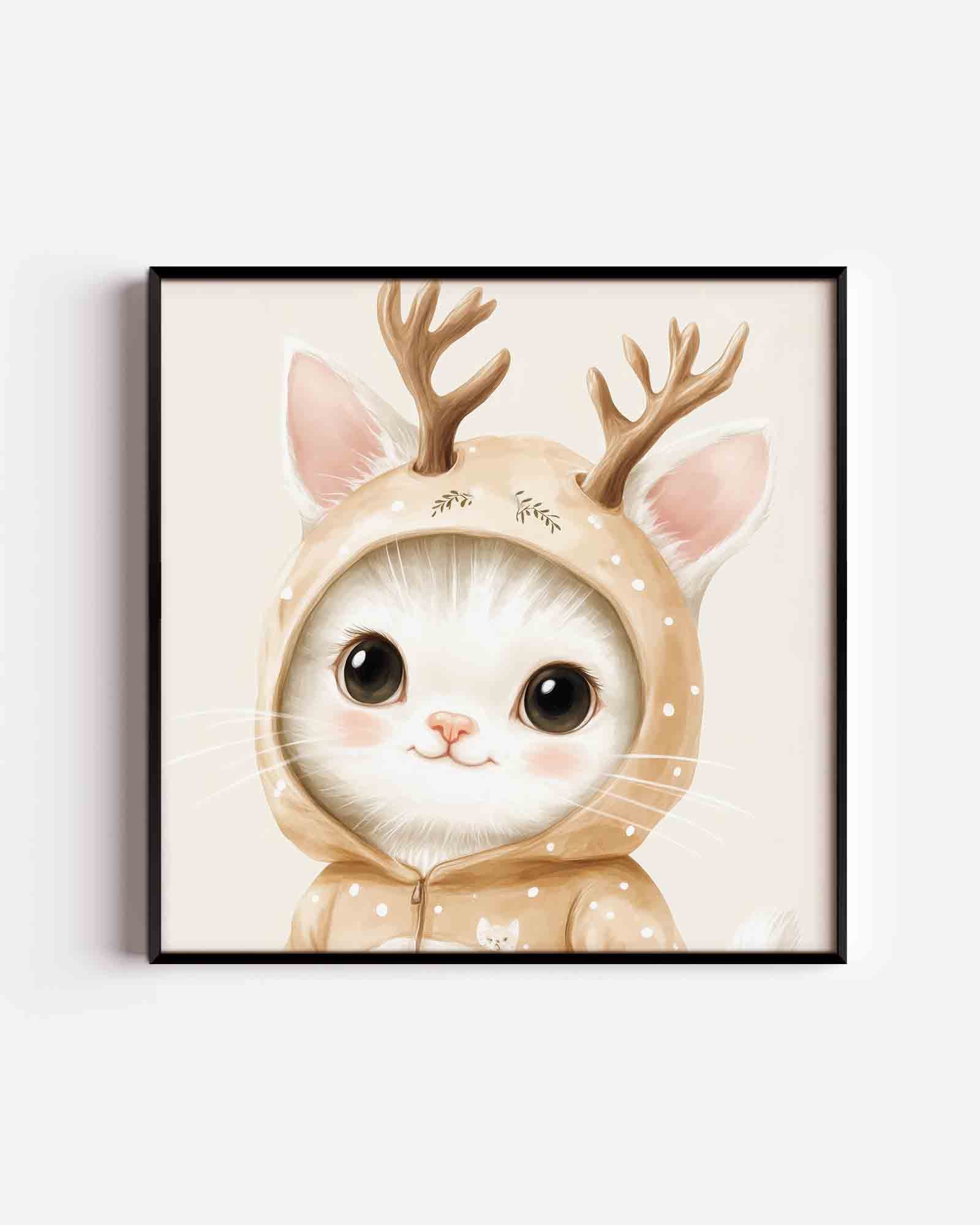 Kat met gewei Poster
