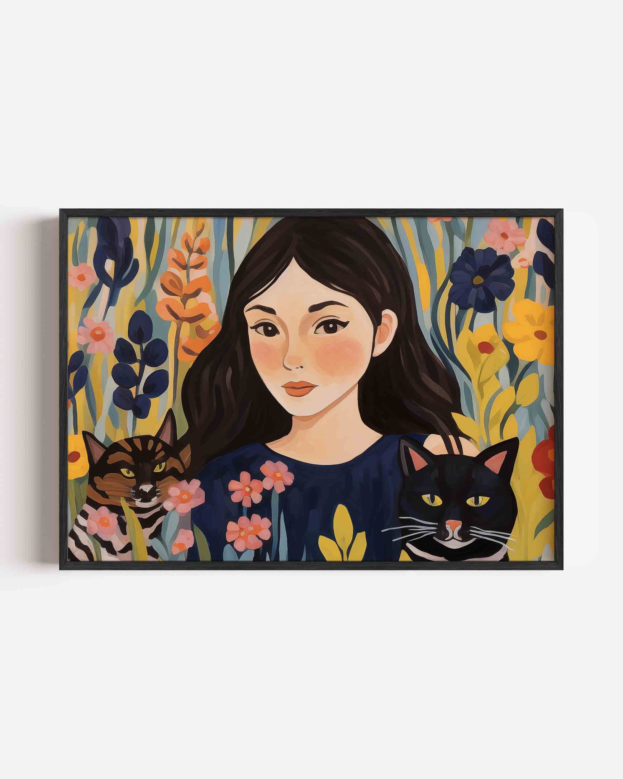 Vrouw met katten Poster