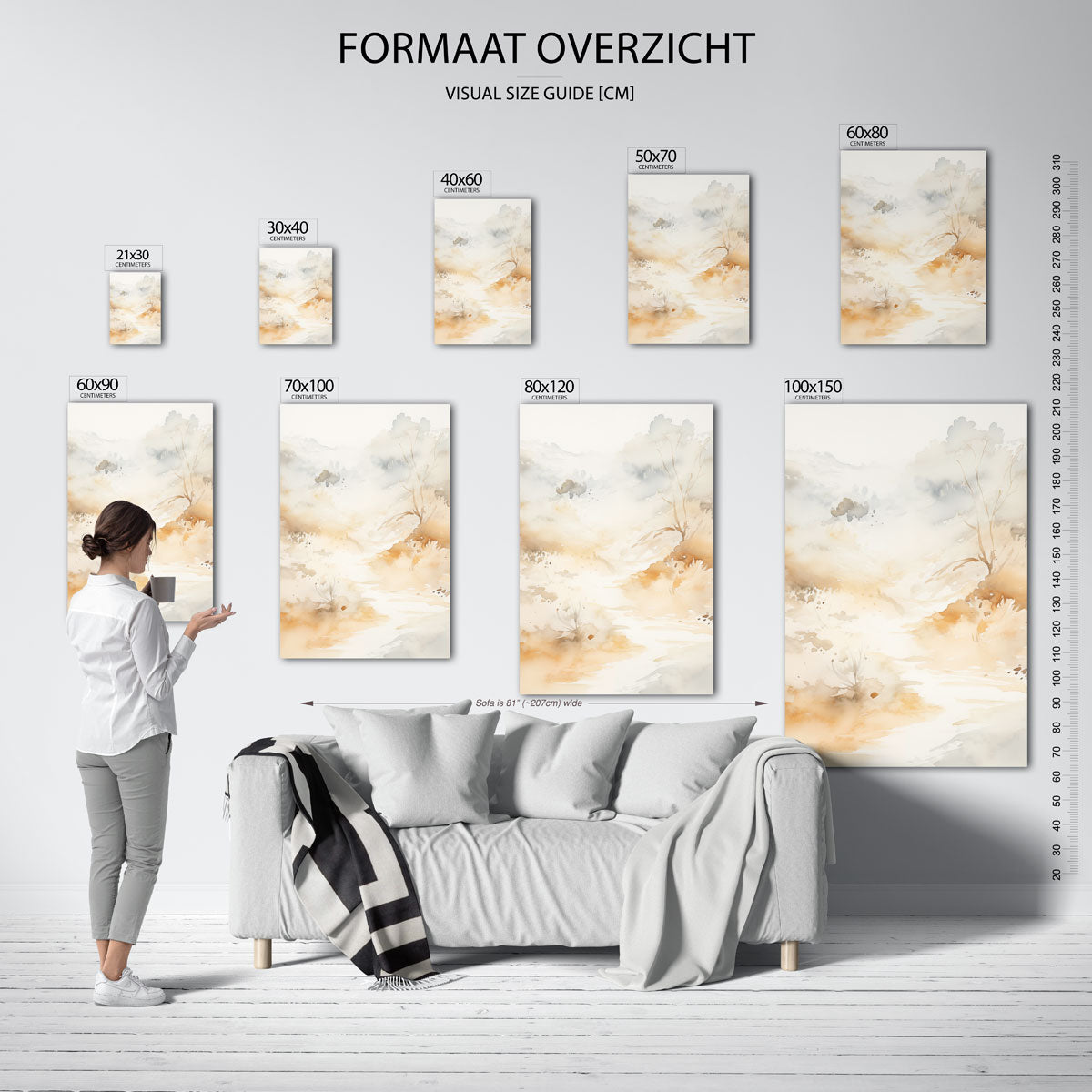 Landschap in zachte tinten Poster