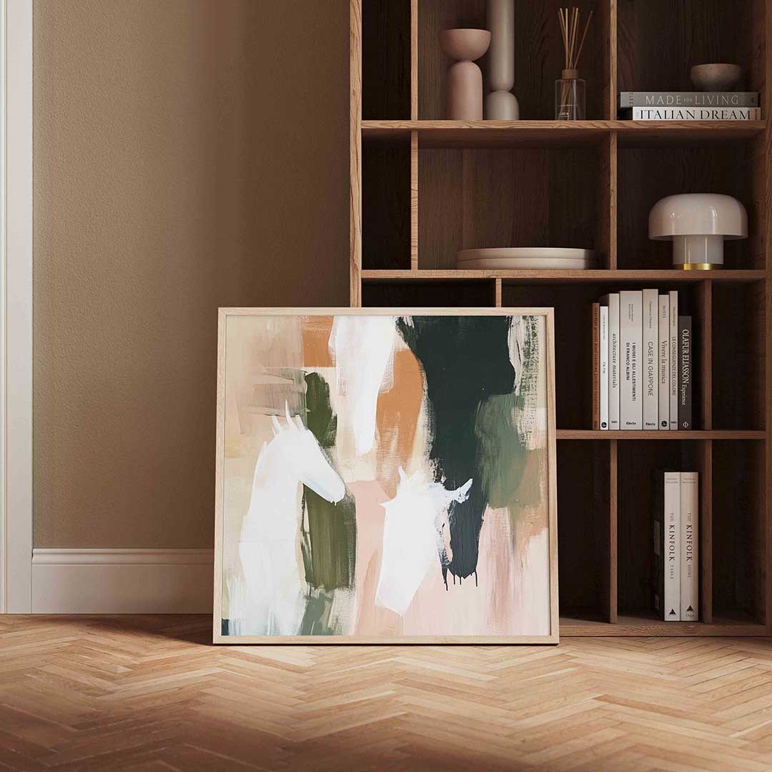 Abstracte paarden Poster