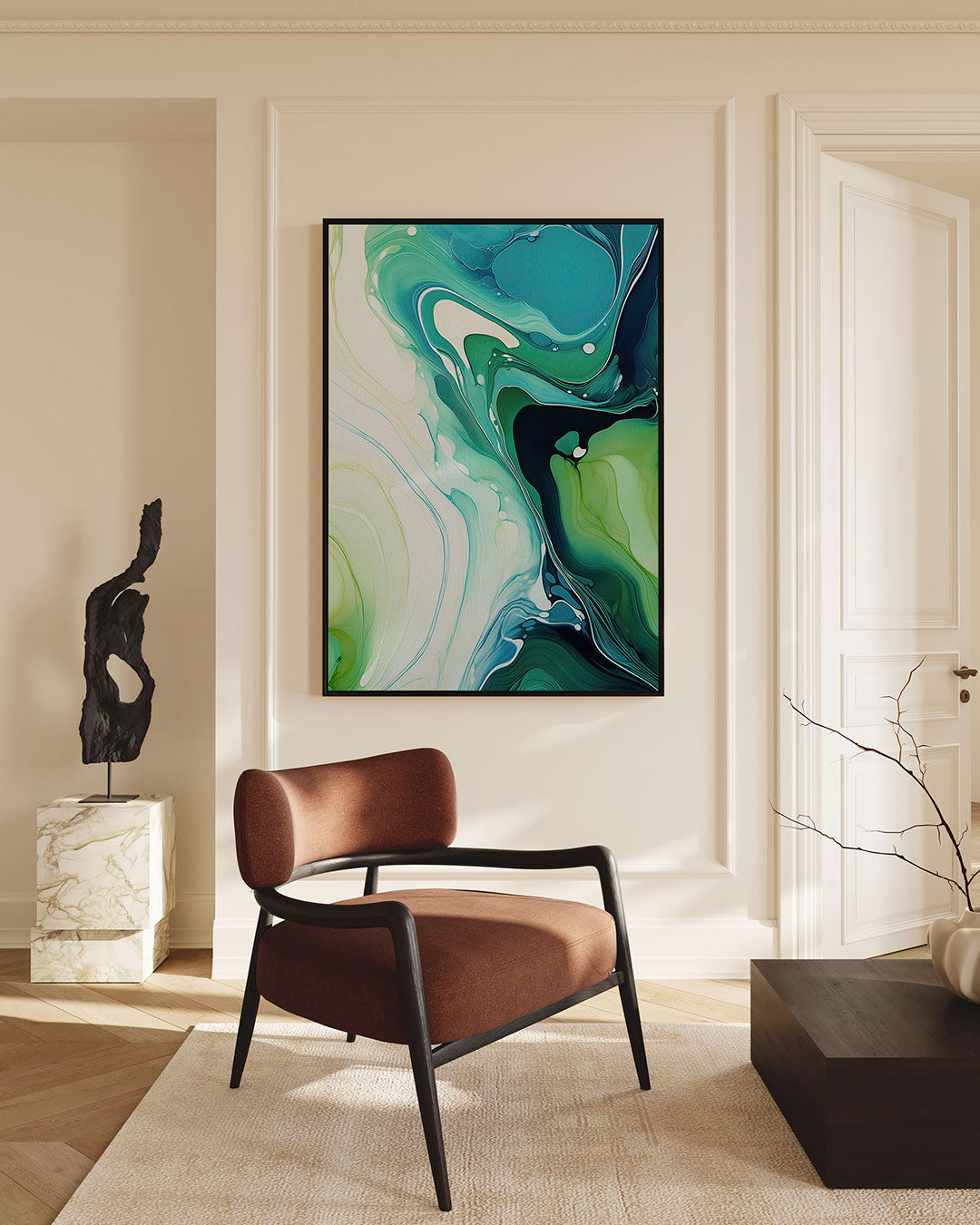 Vloeiende kleurencompositie Kunstwerk