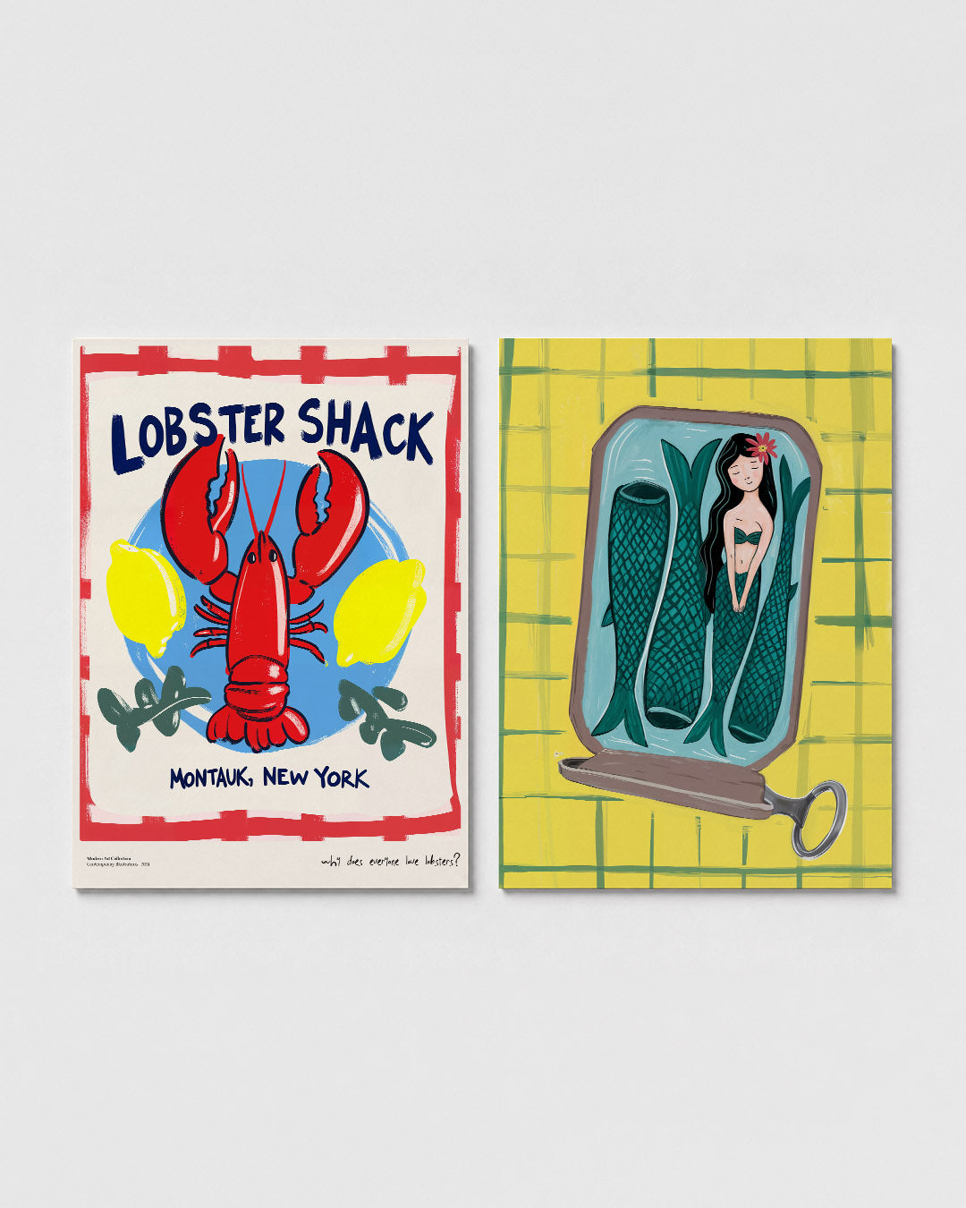 Kleurrijke kreeft Posterset