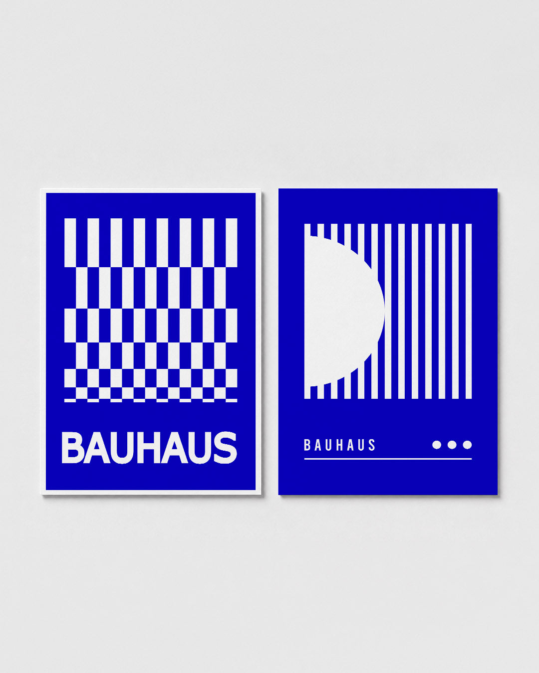 Blauw wit ritme Posterset