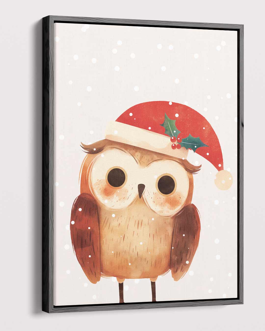 Kerst Uiltje Illustratie Kunstwerk-canvas-dibond-plexiglas-wanddecoratie-WallArtistic