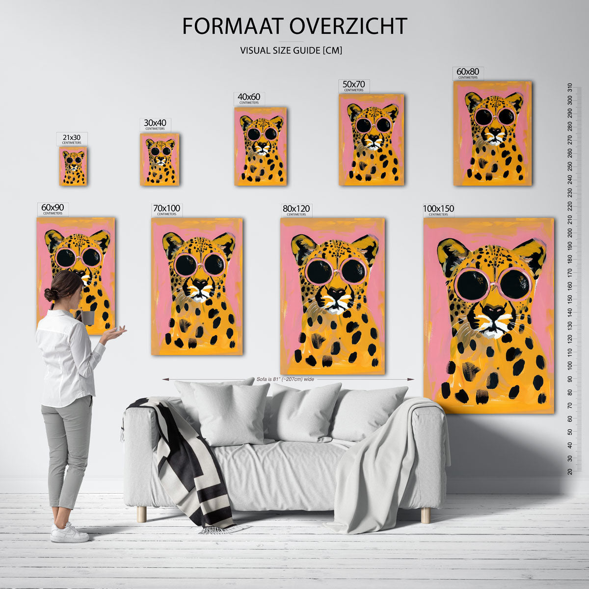 Luipaard met zonnebril Poster