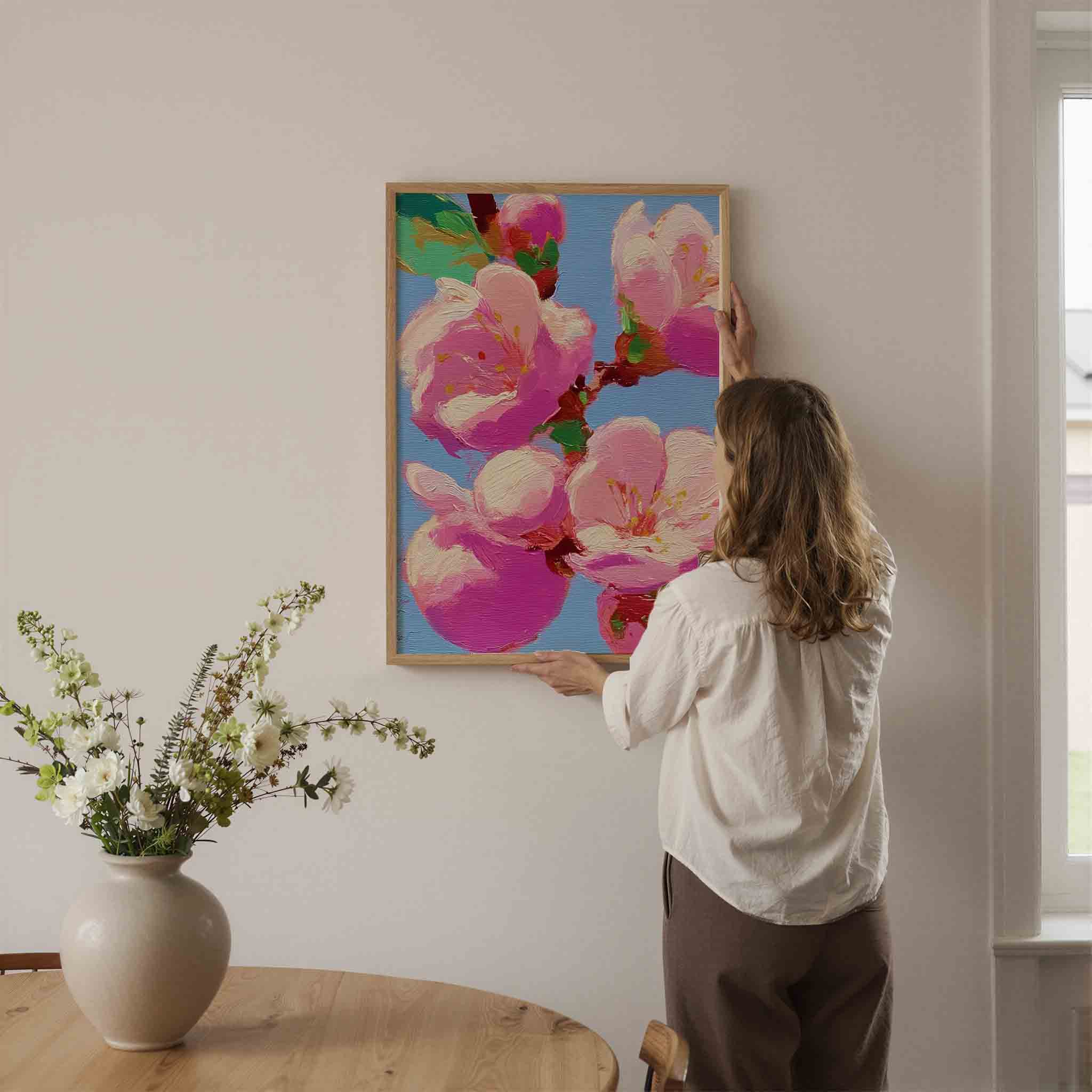 Bloesem in roze Poster