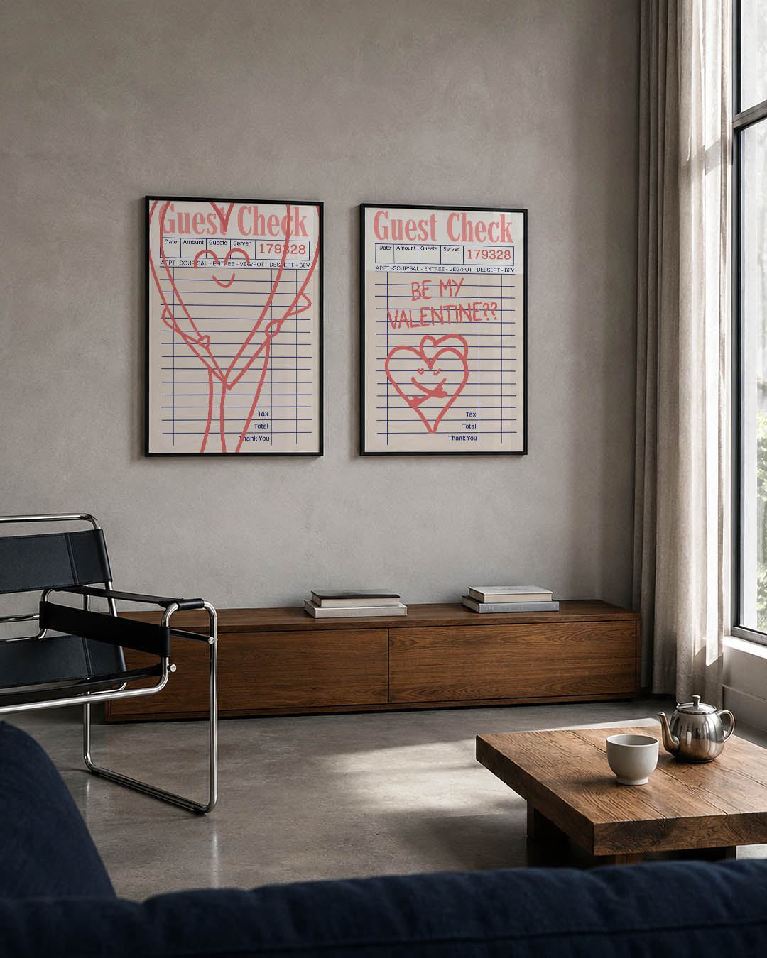Hartvorm en lijnen Posterset