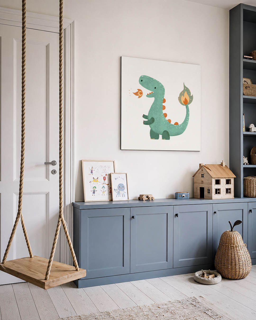 Speelse dinosaurus illustratie Kunstwerk