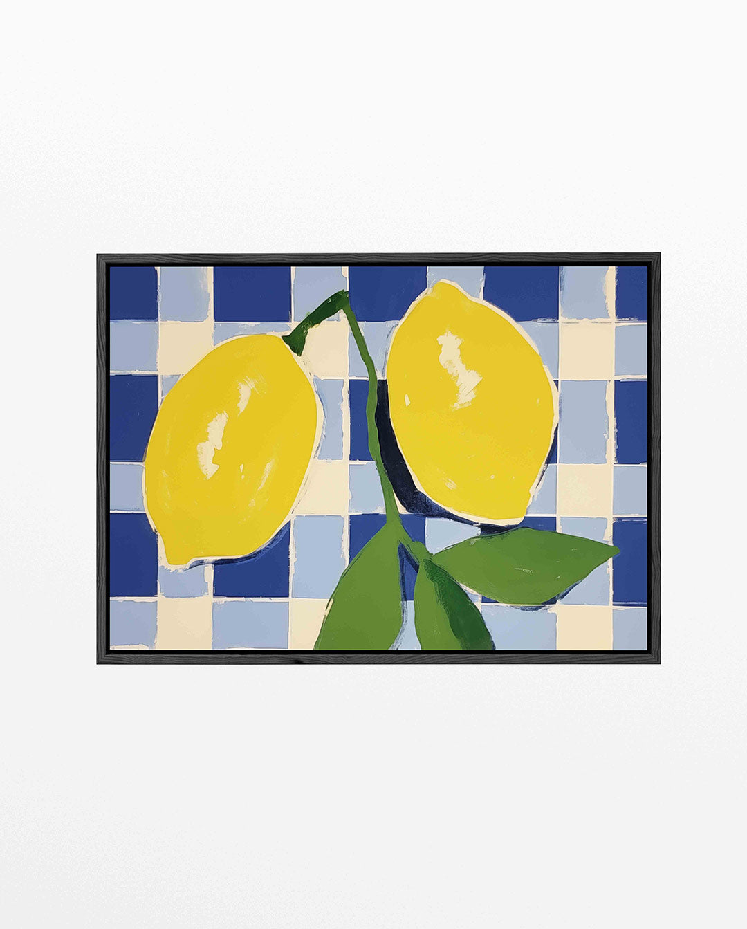 Citroenen op ruitpatroon Kunstwerk