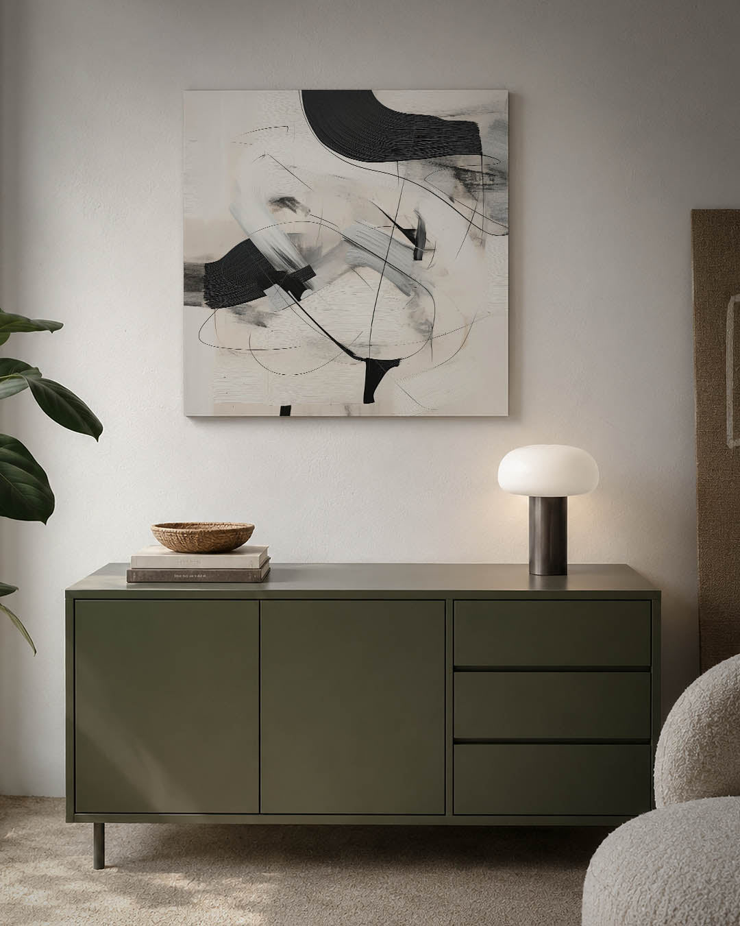 Dynamische lijnen compositie Kunstwerk