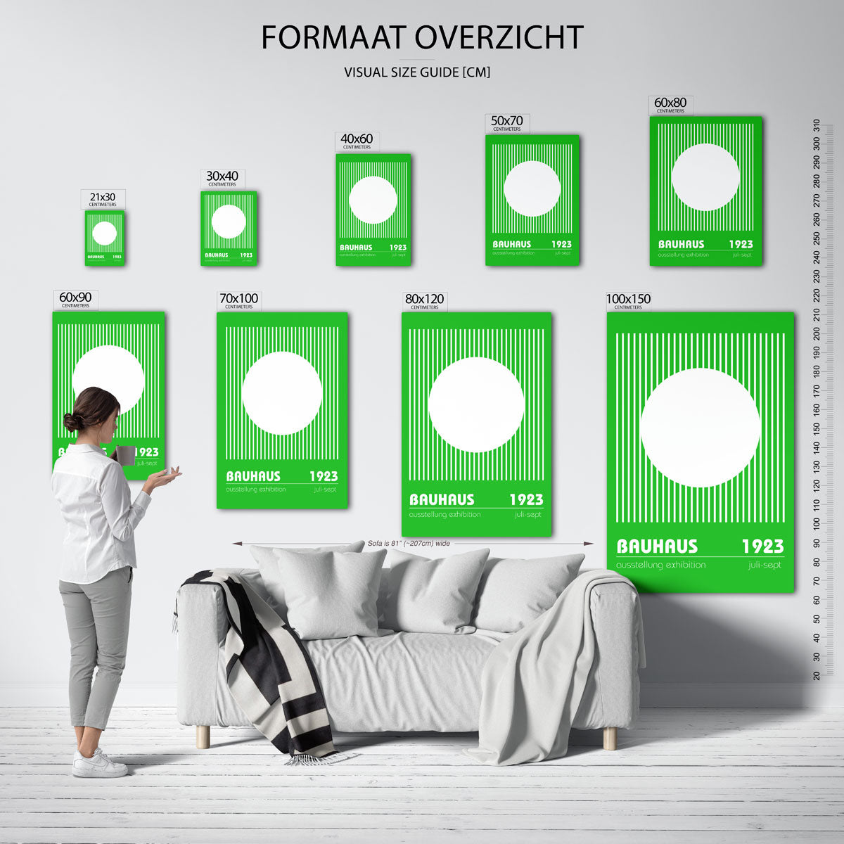 Lijnen en cirkel Poster