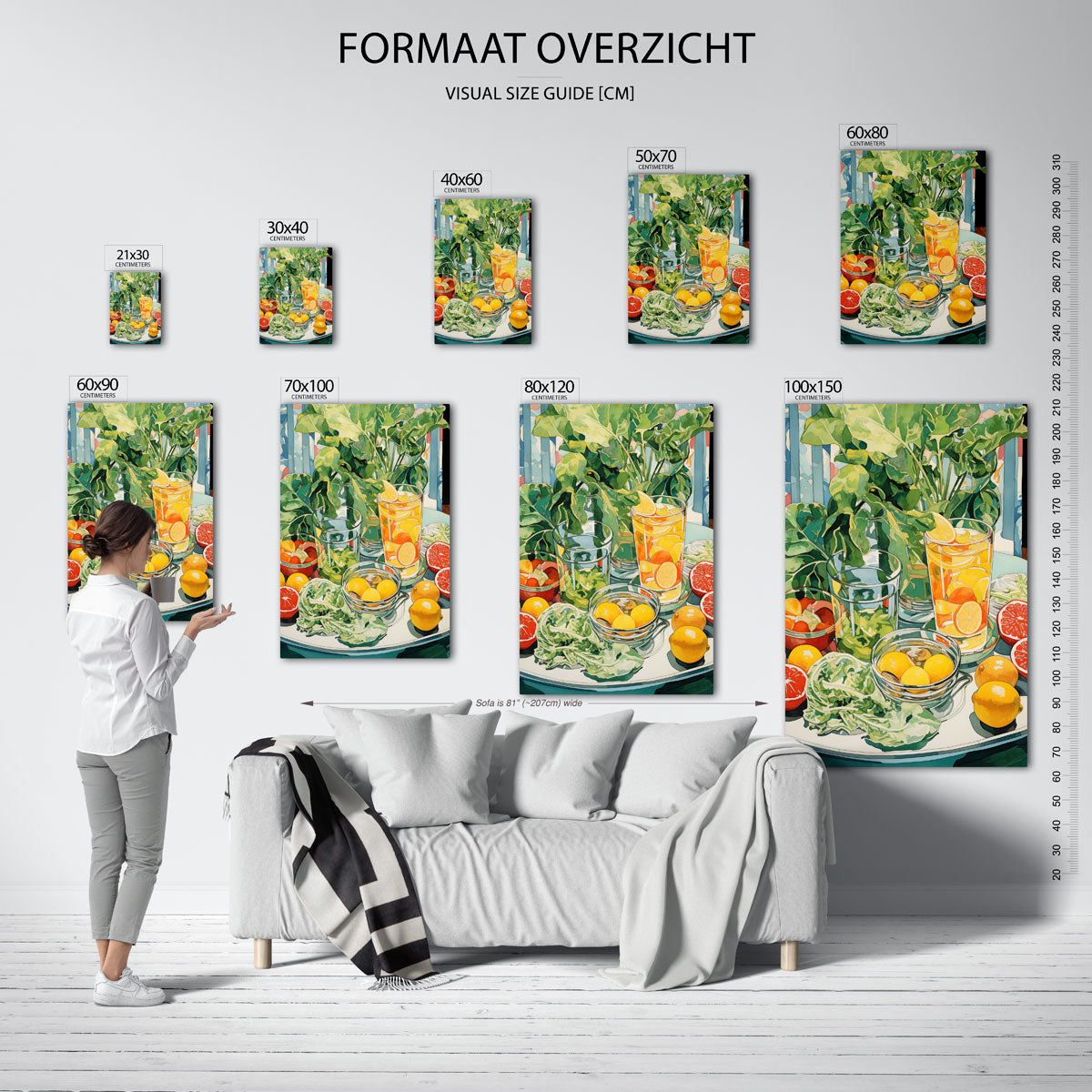 Groene bladeren en citrus Poster