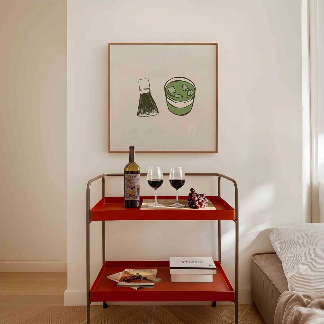 Scheerkwast en glas Poster