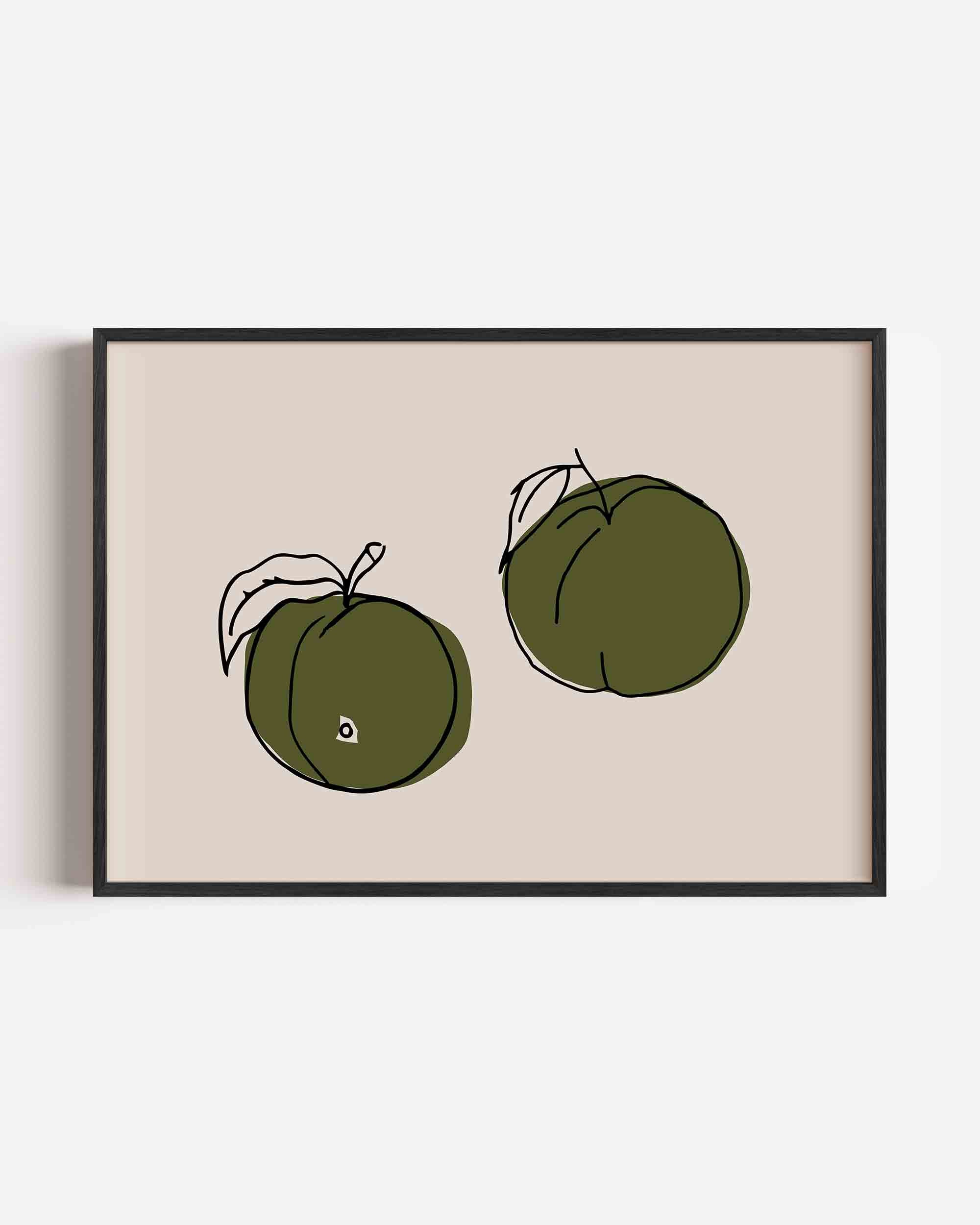 Twee groene appels Poster