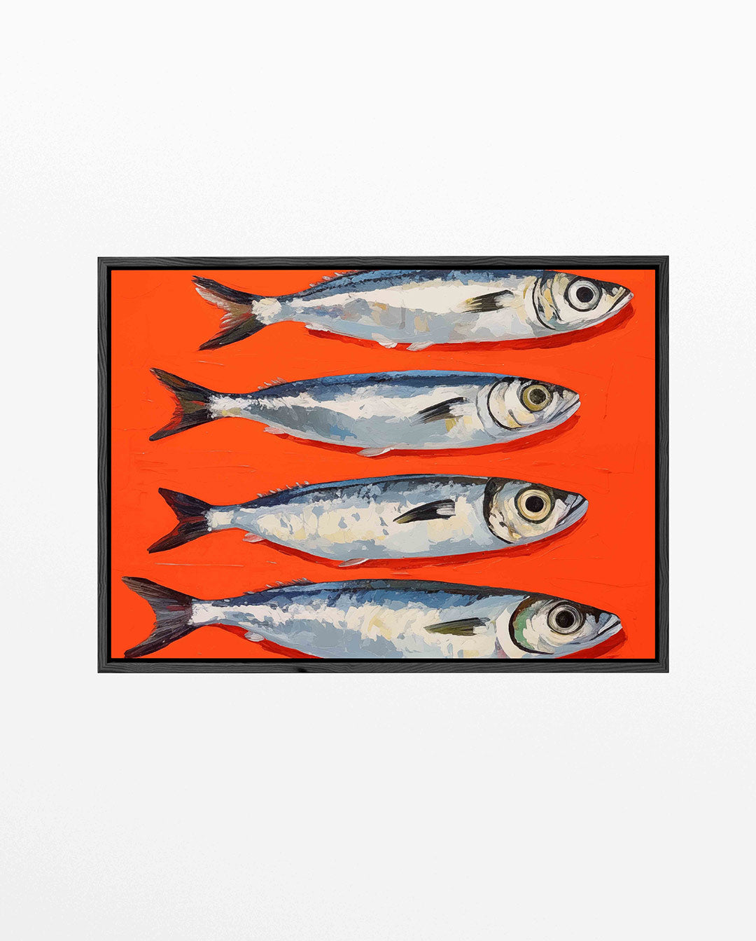 Vissen op oranje Kunstwerk