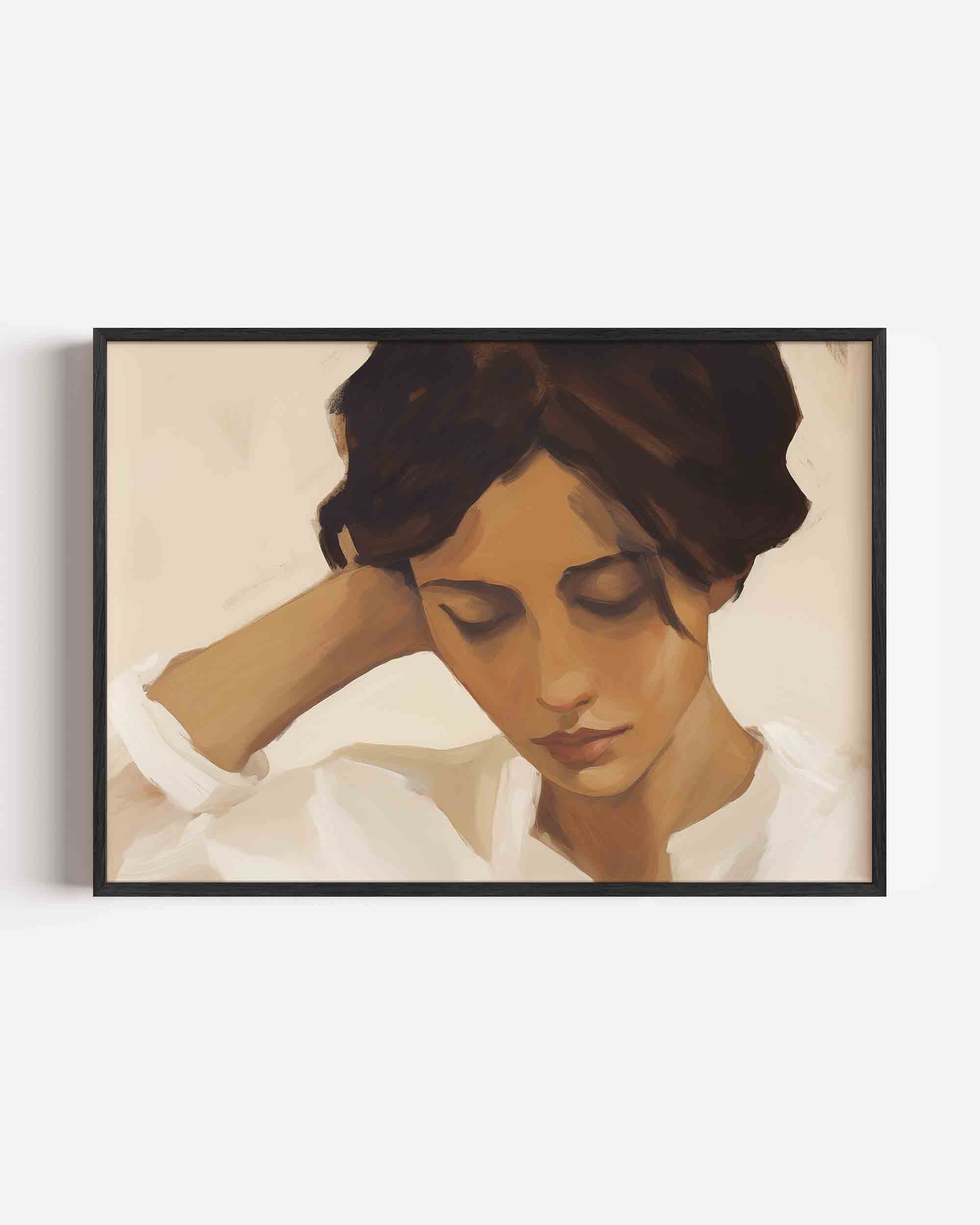 Vrouw met gesloten ogen Poster
