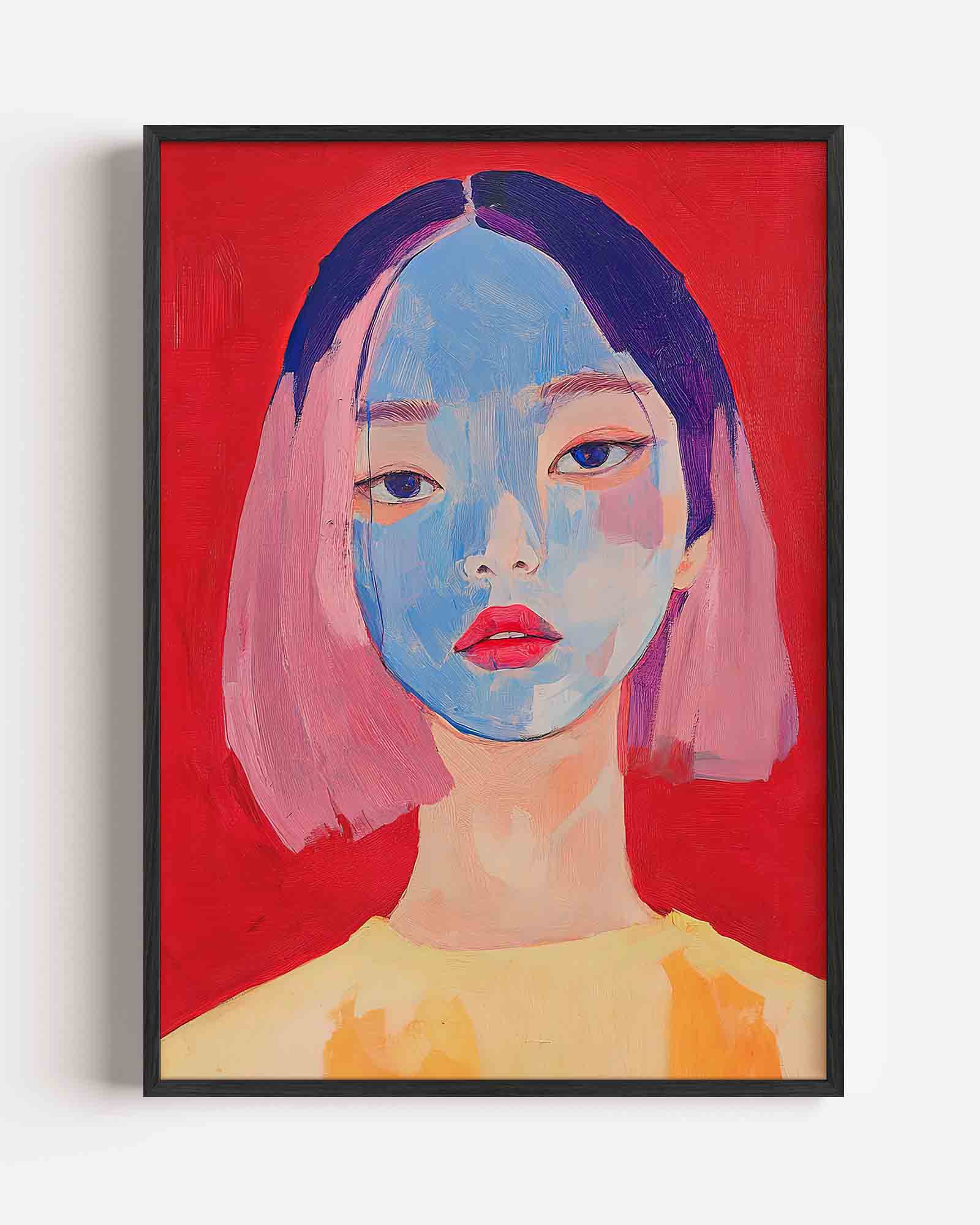Portret met blauwe tinten Poster