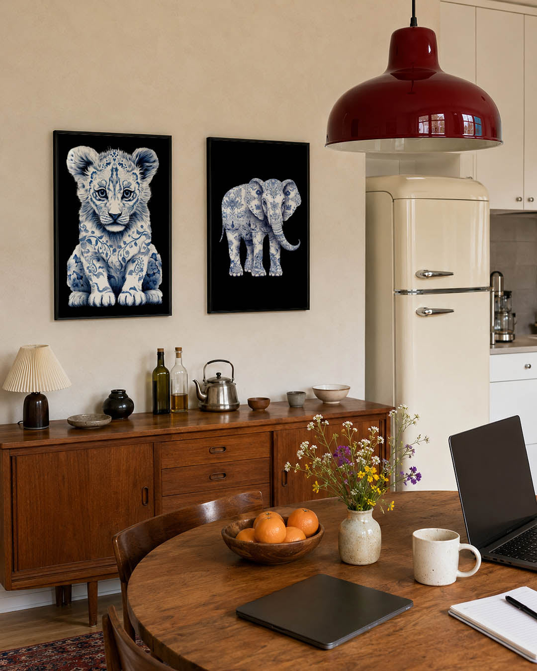 Dierenpatroon harmonie Posterset