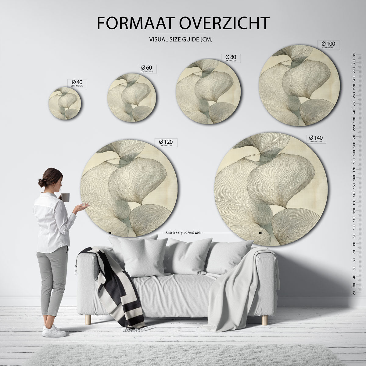 Organische vormen Muurcirkel