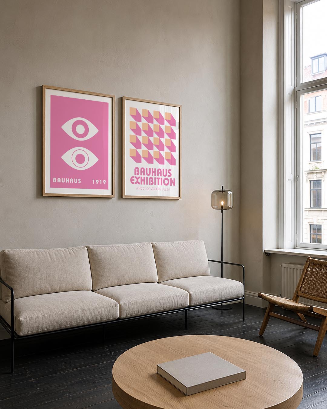 Oogvormen in roze Posterset