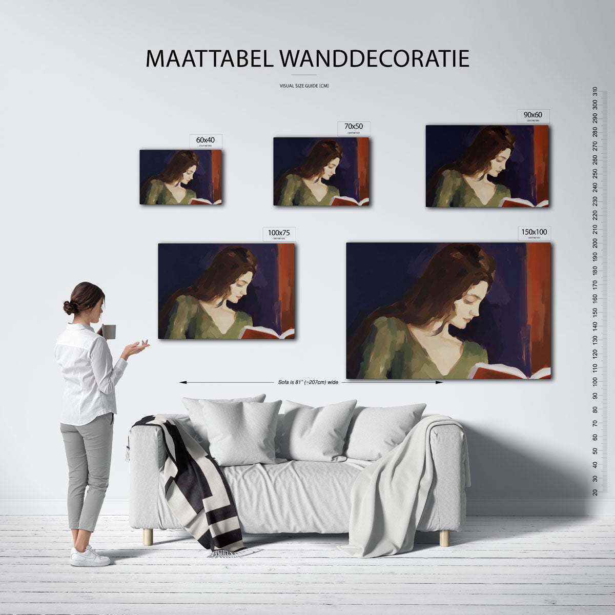 Lezende vrouw Kunstwerk