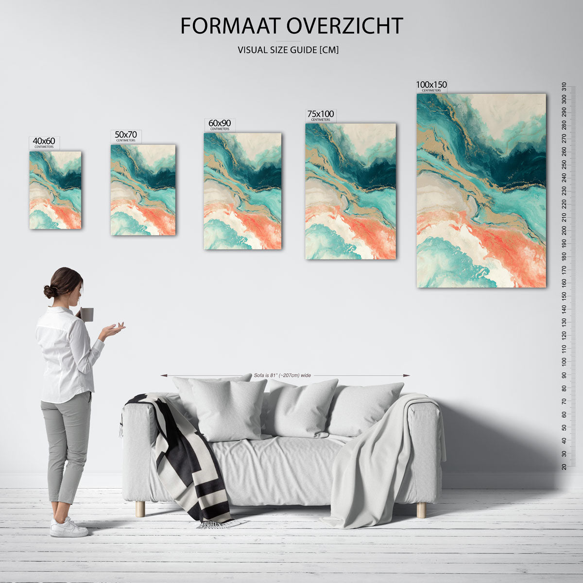Kleurrijke vloeiende vormen Kunstwerk
