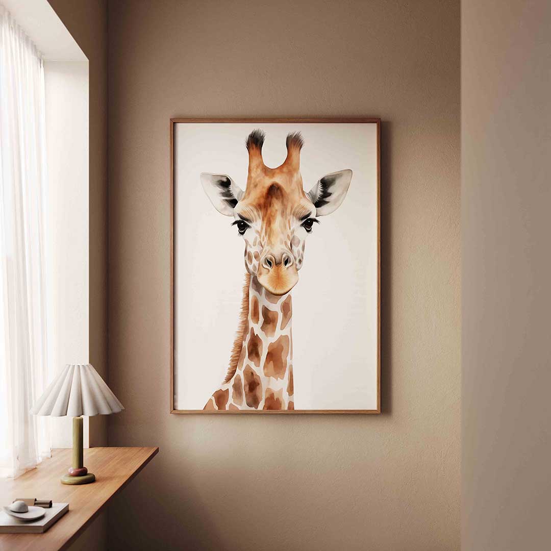 Giraffe portret Poster