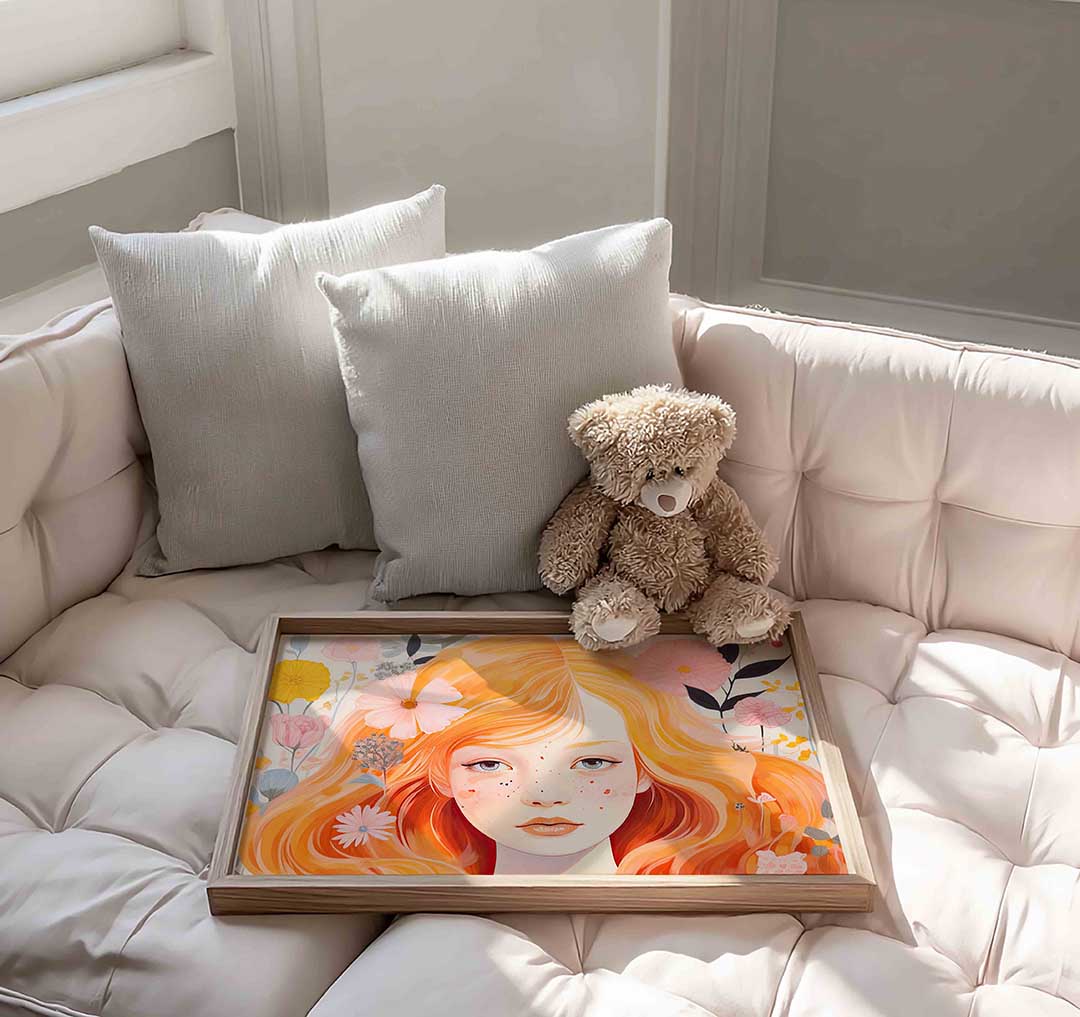 Meisje met bloemen Poster