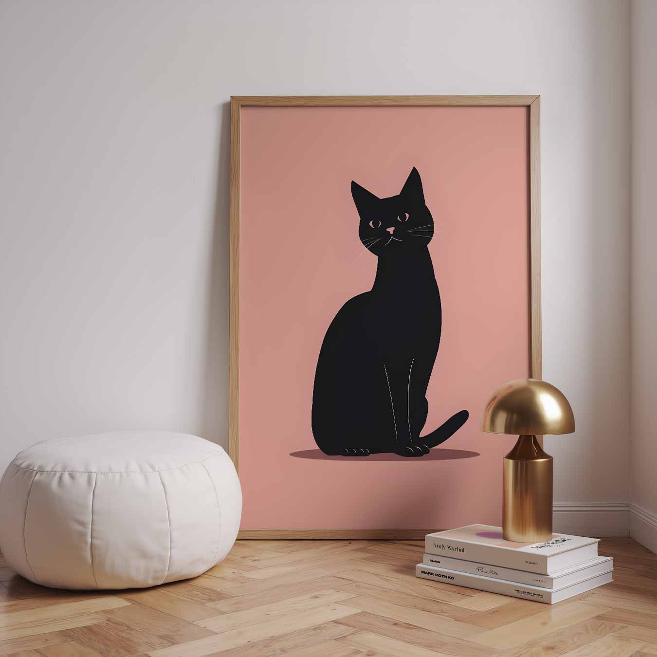 Elegante Kat op Zachte Achtergrond Poster-WallArtistic